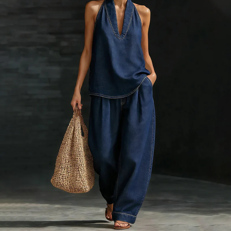 💐50% OFF ! Halter Top & Wide-Leg Pants Set – Everyday Elegance 💃✨【Limited Offer】 - Image 5