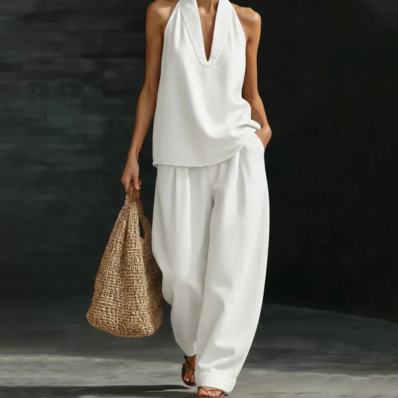 💐50% OFF ! Halter Top & Wide-Leg Pants Set – Everyday Elegance 💃✨【Limited Offer】 - Image 6