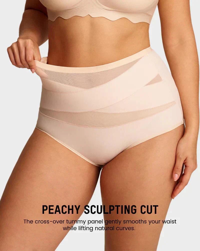 🌸 Last Day Special Price £9.99 ! 🔥Buy 1 Get 1 Free🎁Plus-Size High-Waist Cross Tummy Control Panties - Image 18