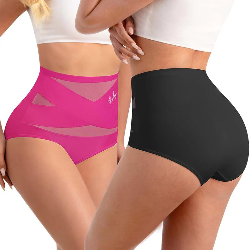 🌸 Last Day Special Price £9.99 ! 🔥Buy 1 Get 1 Free🎁Plus-Size High-Waist Cross Tummy Control Panties - Image 27