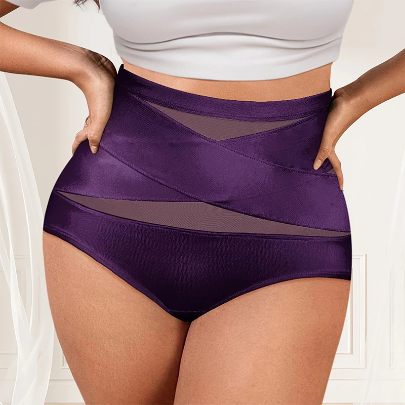 🌸 Last Day Special Price £9.99 ! 🔥Buy 1 Get 1 Free🎁Plus-Size High-Waist Cross Tummy Control Panties - Image 30