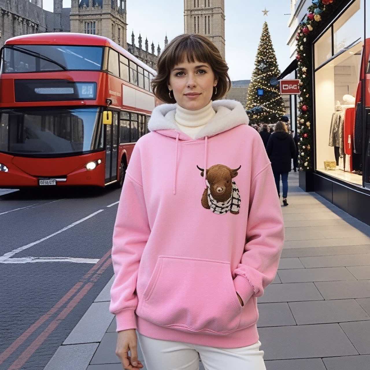 💖CHRISTMAS SALE 50% OFF!!🎁Cute Highland Cow Cozy Fleece-Lined Hooded Sweatshirt🦬 - Image 6