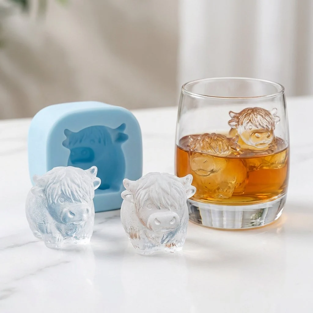 ⏳Last Day Special Price £6.99!!🐇🐰 Mini Highland Cow/Rabbit Ice Cube Mold – Cute 3D Ice for Drinks, Parties & Gifts - Image 5