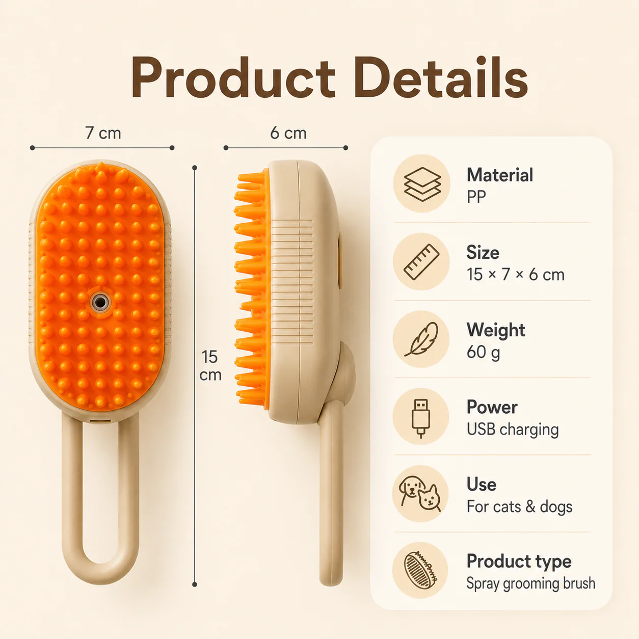 🔥Rechargeable Pet Spray Massage Comb - Image 6