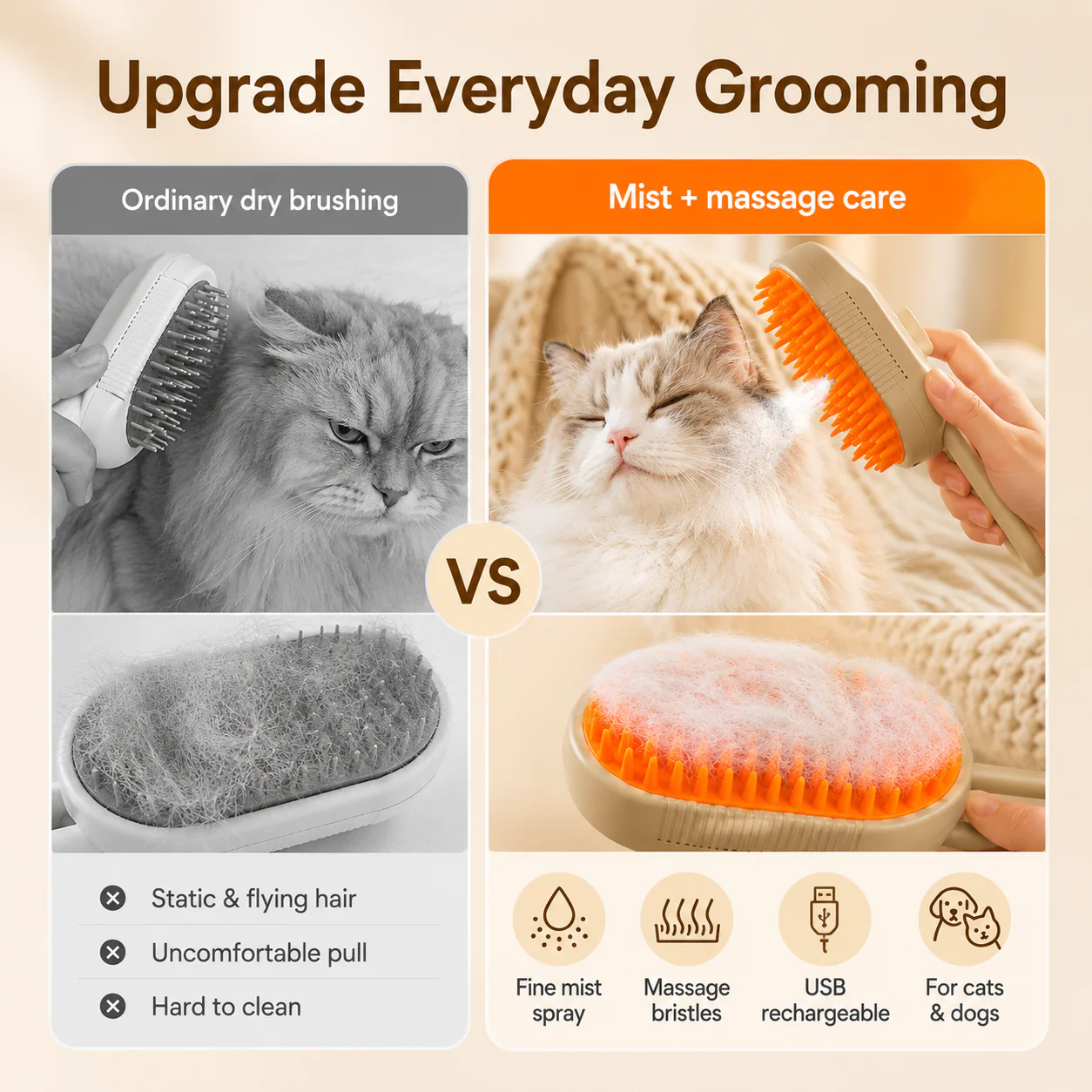 🔥Rechargeable Pet Spray Massage Comb - Image 7