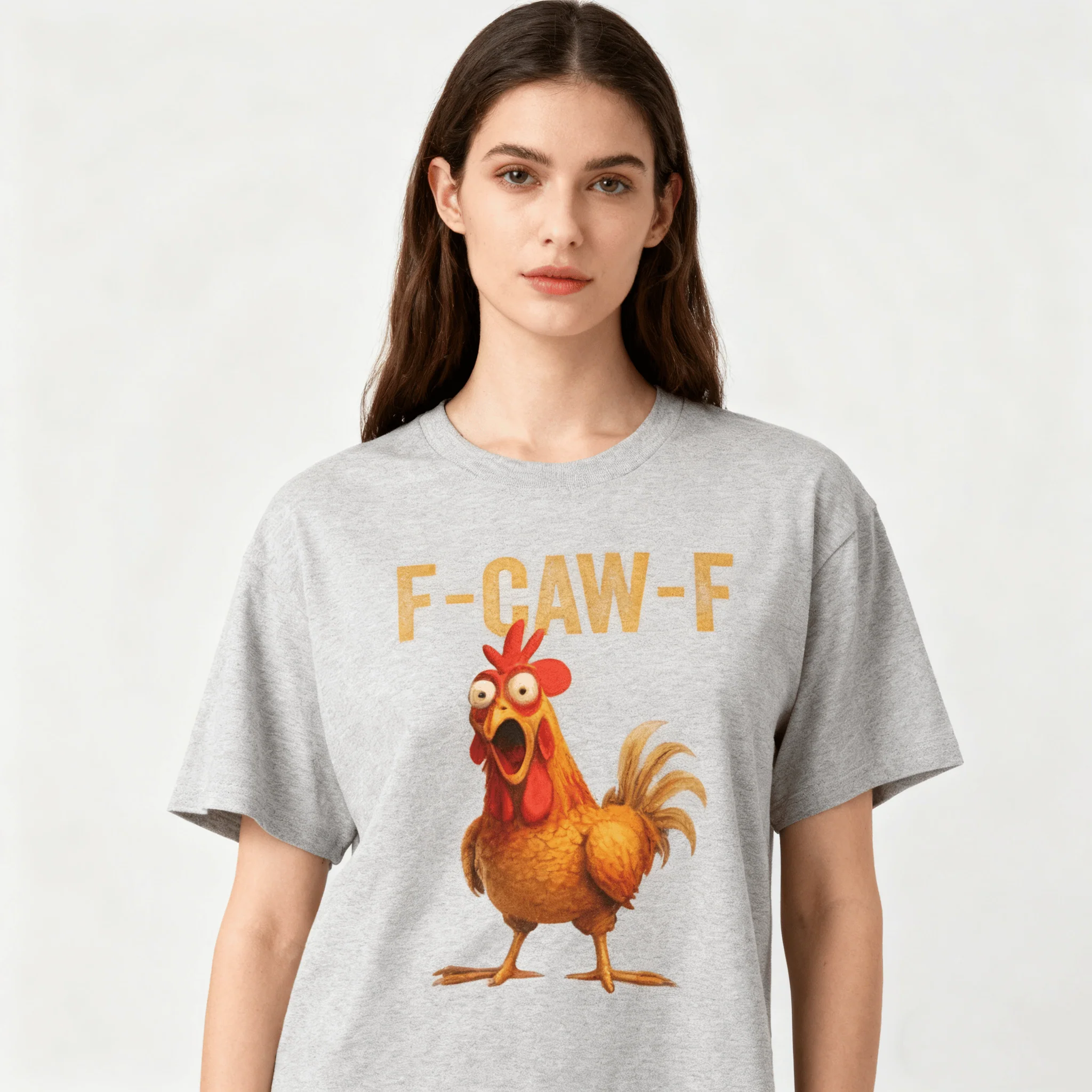 💥Surprise Price: Only £10.99!!🐓F-Caw-F😍Humorous Chicken Pattern T-Shirt🖤 - Image 4