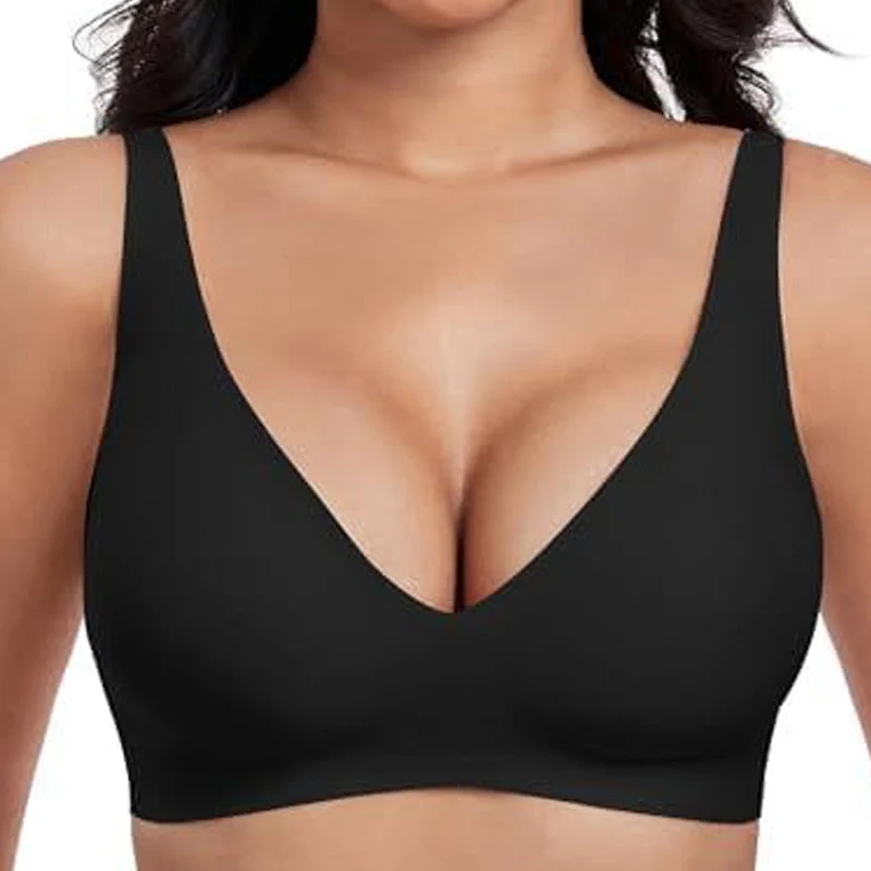 💗LAST DAY SALE 50% OFF⚡50K+ SOLD💕 Jelly Wireless Womens Comfortable Wireless Bras Push Up Bralettes Seamless Tshirts Bras Deep V Everyday Bras - Image 12