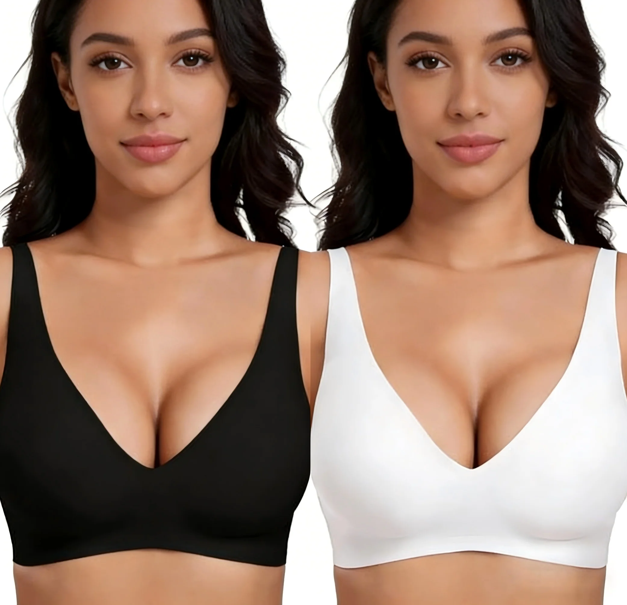 💗LAST DAY SALE 50% OFF⚡50K+ SOLD💕 Jelly Wireless Womens Comfortable Wireless Bras Push Up Bralettes Seamless Tshirts Bras Deep V Everyday Bras - Image 20