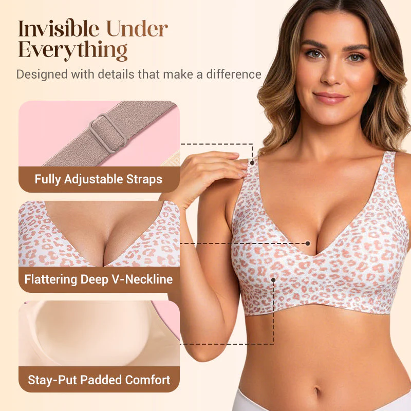 💗LAST DAY SALE 50% OFF⚡50K+ SOLD💕 Jelly Wireless Womens Comfortable Wireless Bras Push Up Bralettes Seamless Tshirts Bras Deep V Everyday Bras - Image 4