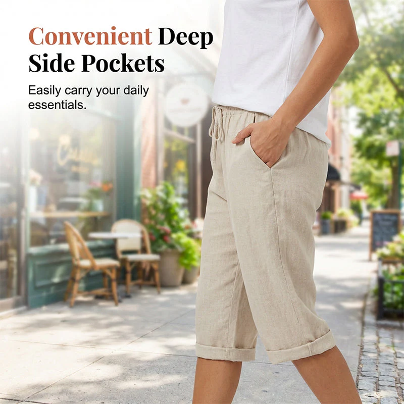 ☀️SUMMER SALE 50%OFF😍Women’s Casual Cotton Linen Capris – Breathable, Comfortable & Effortlessly Chic - Image 4