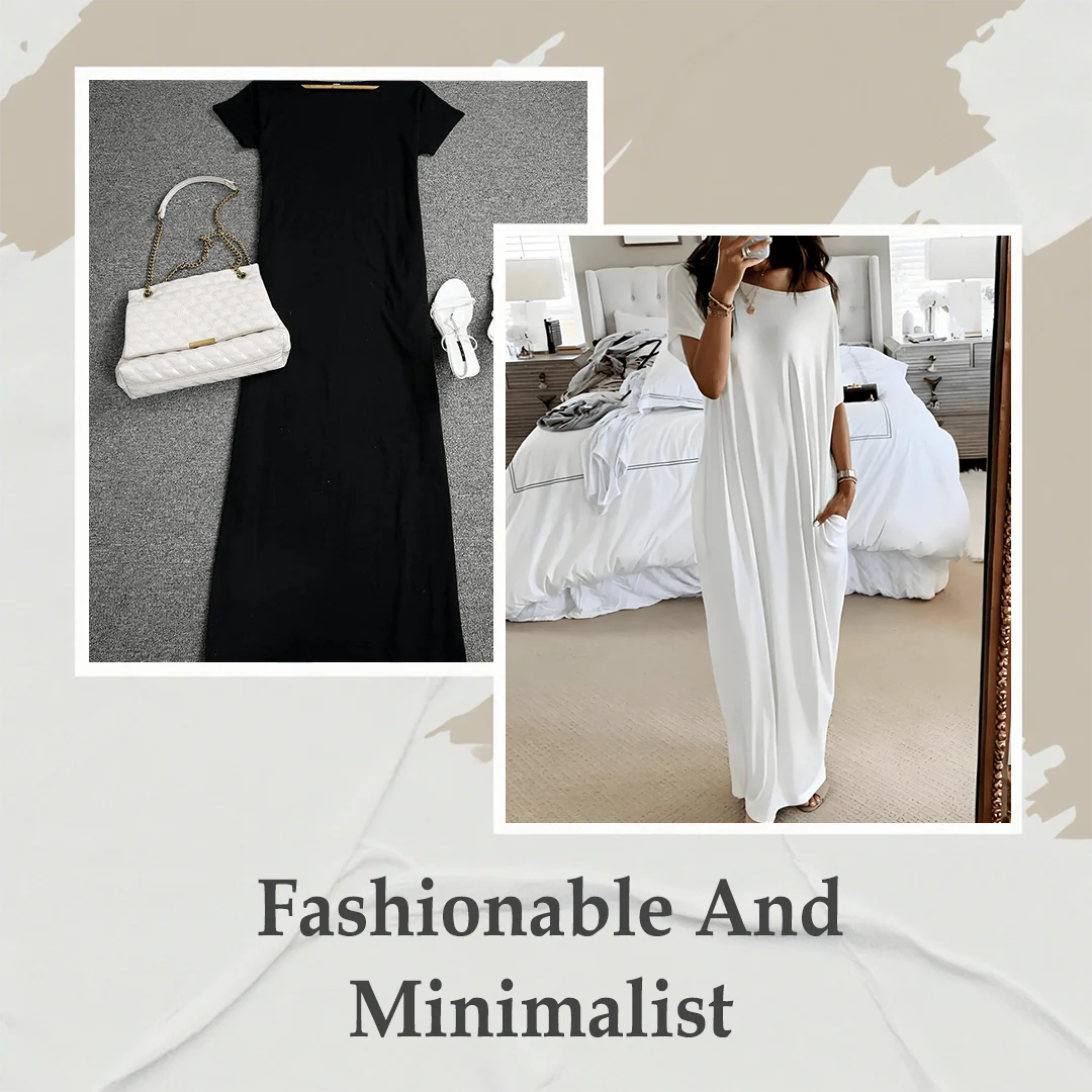 💃Last Day Special Discount❤️🥰Women's Summer Casual Loose Solid Color Short-Sleeve Long Dress - Image 9