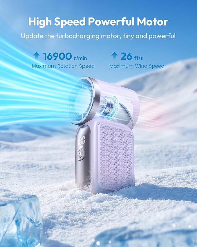 🌬️ Turbo Handheld Fan – LED Display, 6 Speeds, 3000mAh 🔋 - Image 3