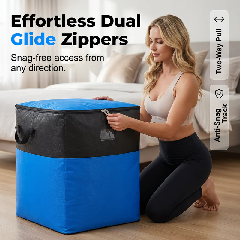 📦Last Day Special Price:£8.99!!!🧳 Collapsible Storage and Moving Bag – Heavy-duty handles & zippered closure – Folds flat, perfect for moving, travel or closet organization – reusable & easy to clean 🏠– UK Ready! 🇬🇧 - Image 3