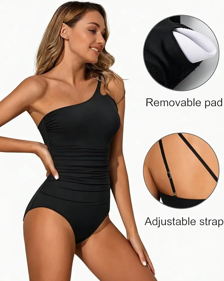 💖LAST DAY SPECIAL PRICE: £13.99!!💖One Shoulder One Piece Swimsuit for Women👙 - Image 5