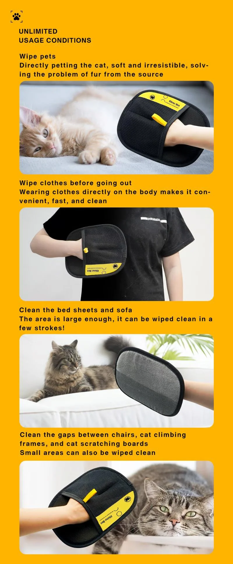 🔥LAST DAY PROMOTION - Buy 1 Get 1 Free🐱🐕✨ Pet Hair Remover Electrostatic Gloves - Image 11