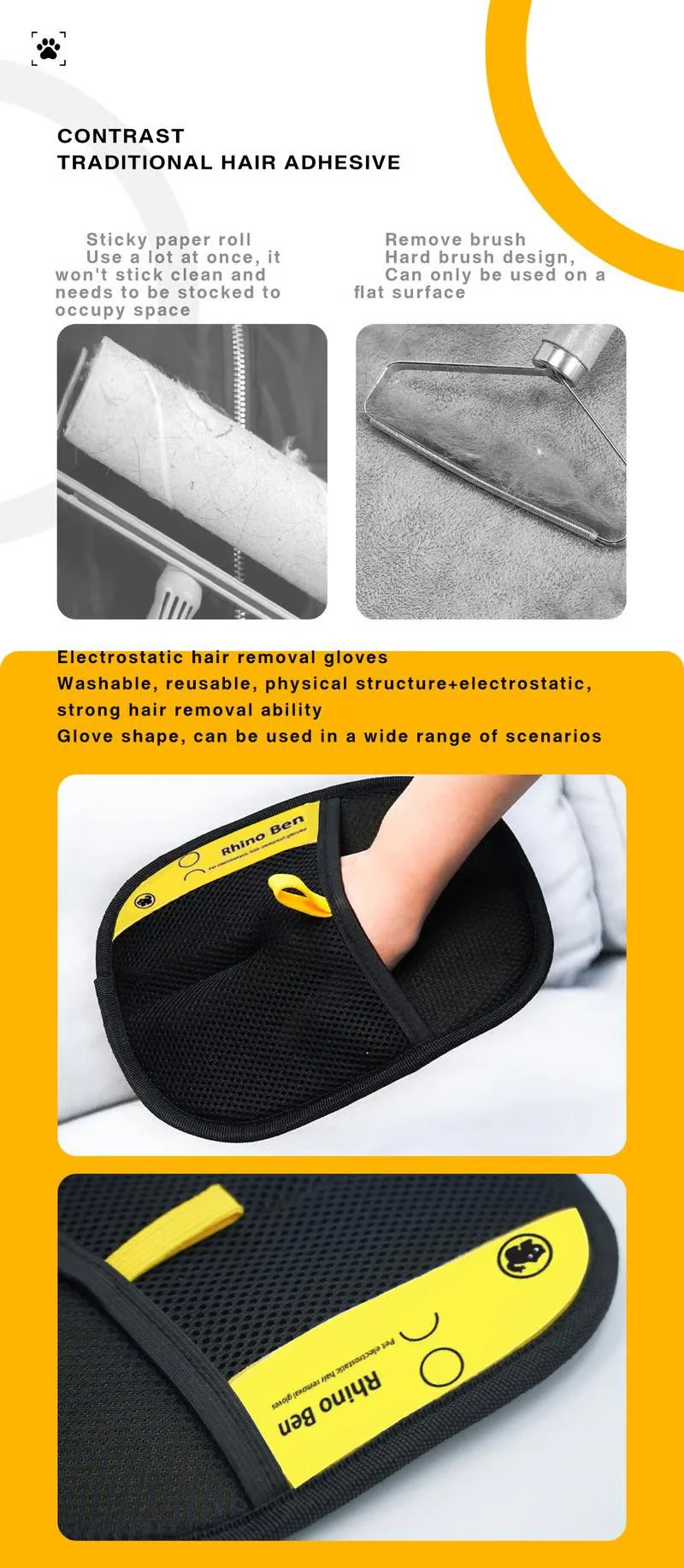 🔥LAST DAY PROMOTION - Buy 1 Get 1 Free🐱🐕✨ Pet Hair Remover Electrostatic Gloves - Image 12