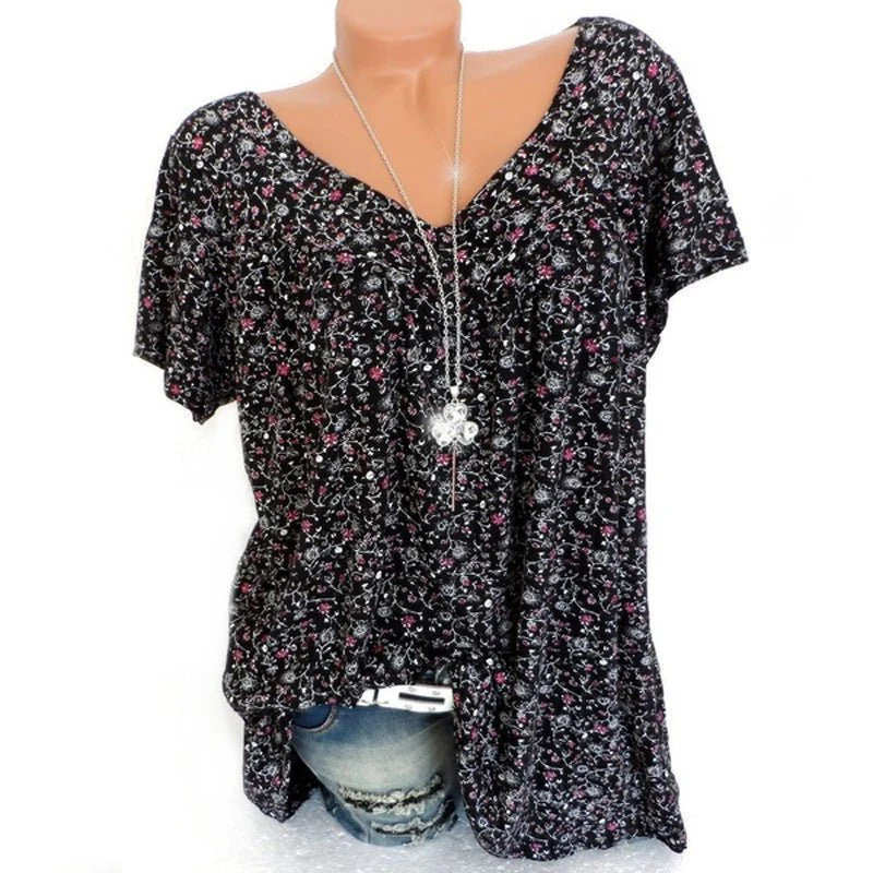 🎉Final 3 Hours- £9.99!!🌸 Spring Fashion Print Short Sleeve – Lightweight Fabric, Vibrant Prints & Casual Fit 👚