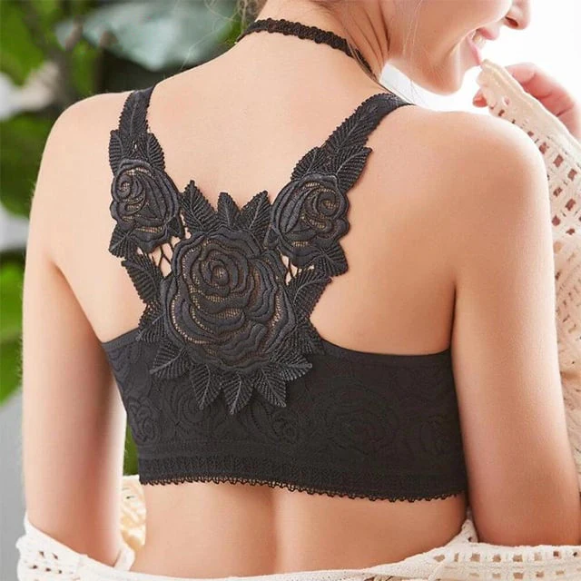 đ„HOT SALE 49% OFFđ„Rose Embroidery Front Closure Wirefree Bra