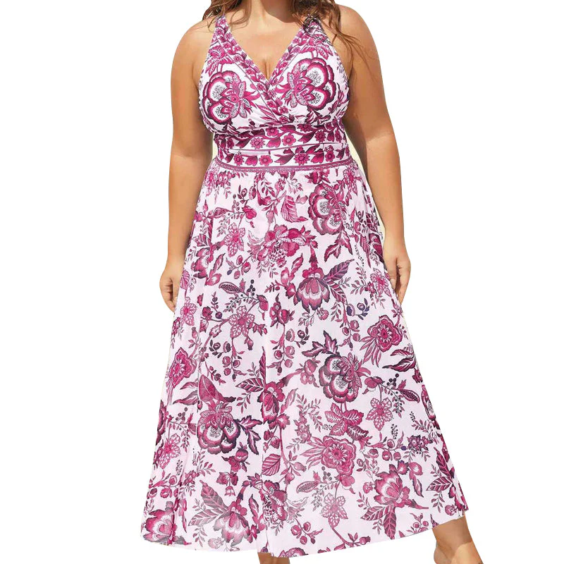 👙Last Day Promotion🌴Plus Size Halter Bikini Set with Swim Skirt - Image 10