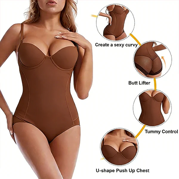 🔥LAST DAY SALE 50% OFF🔥Shapewear Bodysuit with Bra | Ruched Slimming Adjustable Waist✨ - Image 2
