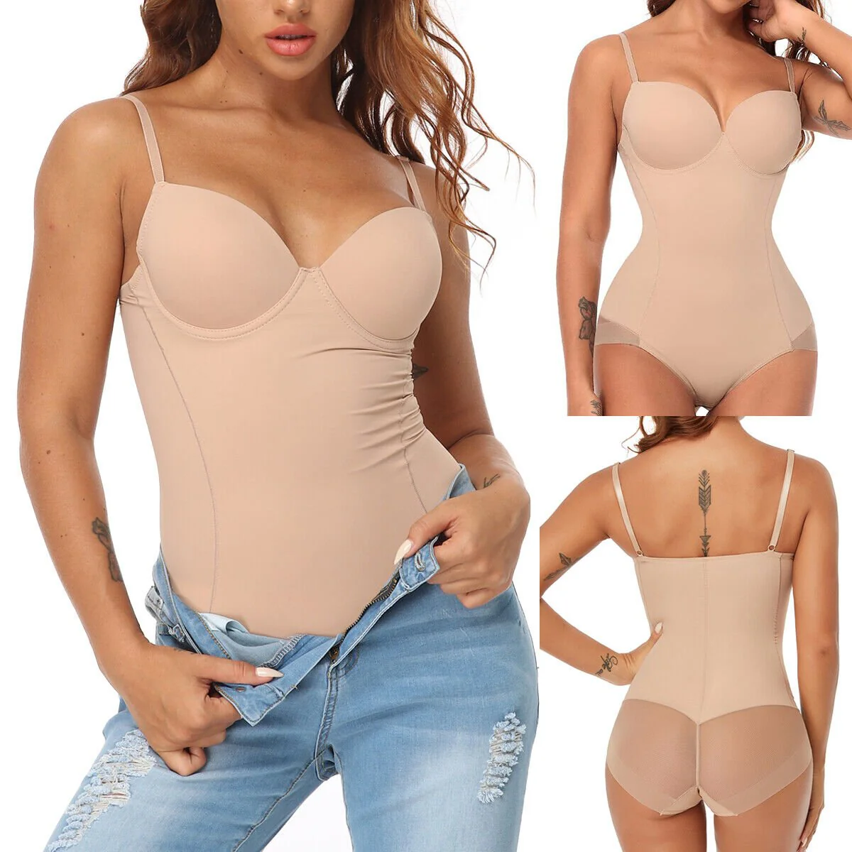 🔥LAST DAY SALE 50% OFF🔥Shapewear Bodysuit with Bra | Ruched Slimming Adjustable Waist✨ - Image 4