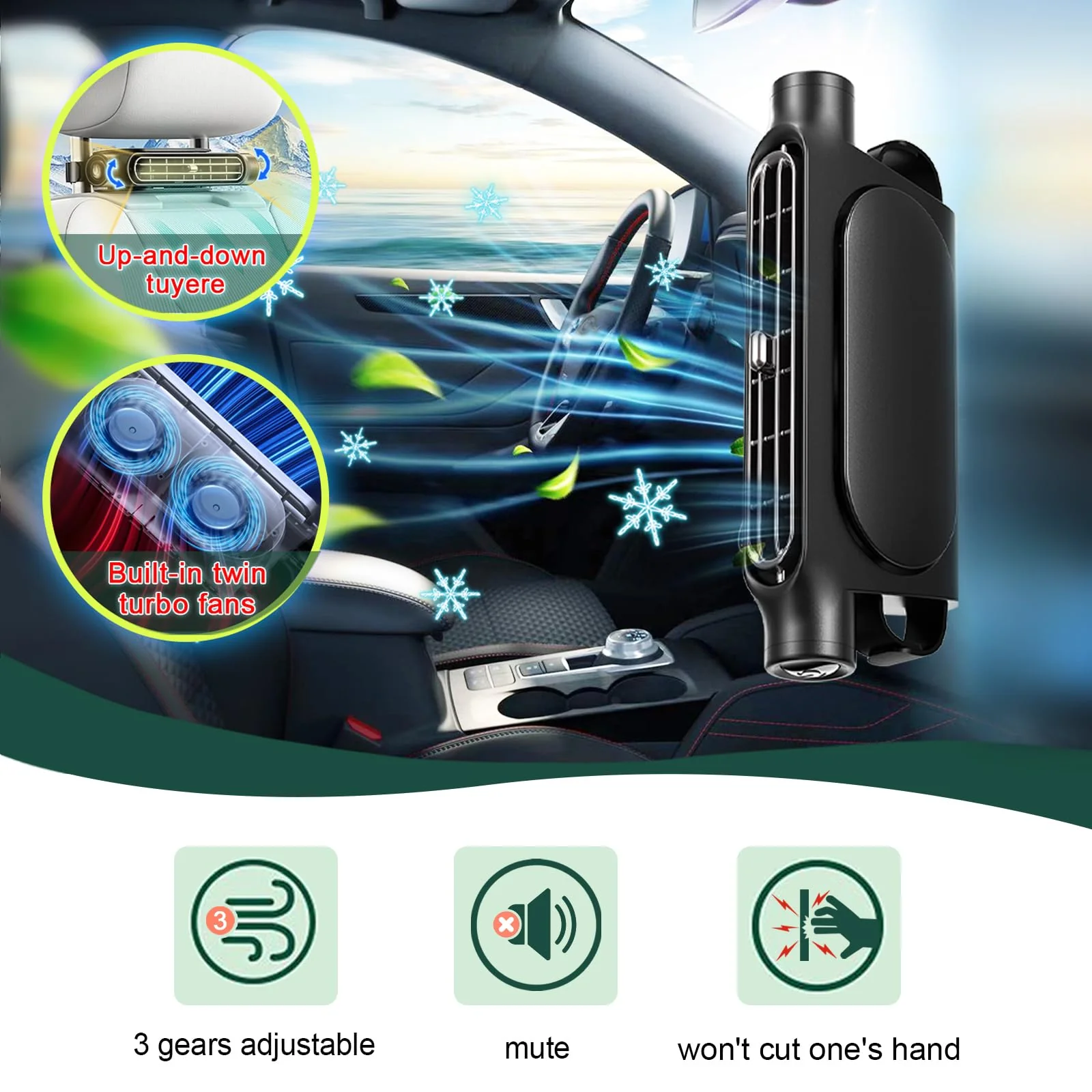 🌞Summer Time Deal 49% OFF🔥🔥Car Seat Cooling Fan❄️ - Image 2