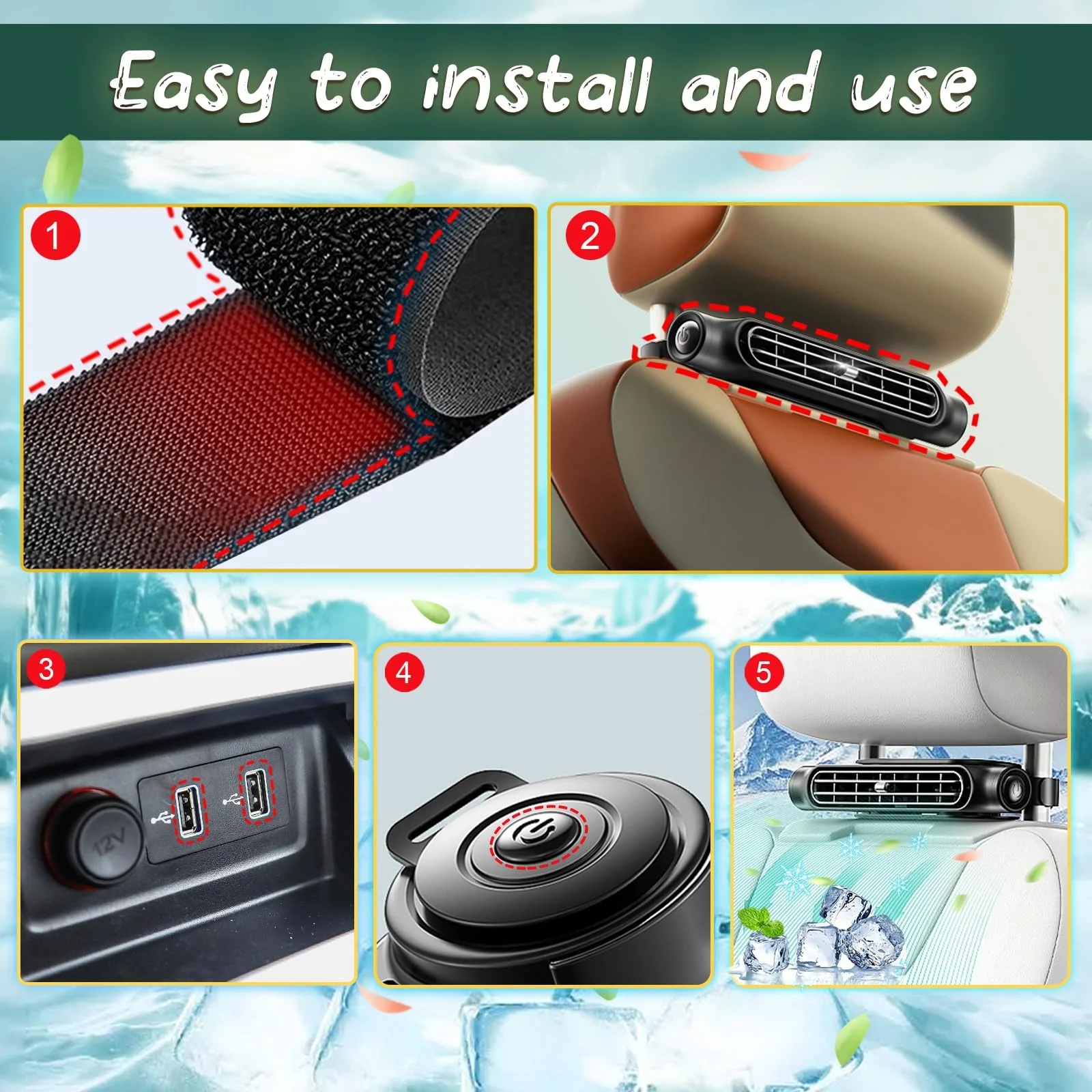 🌞Summer Time Deal 49% OFF🔥🔥Car Seat Cooling Fan❄️ - Image 6