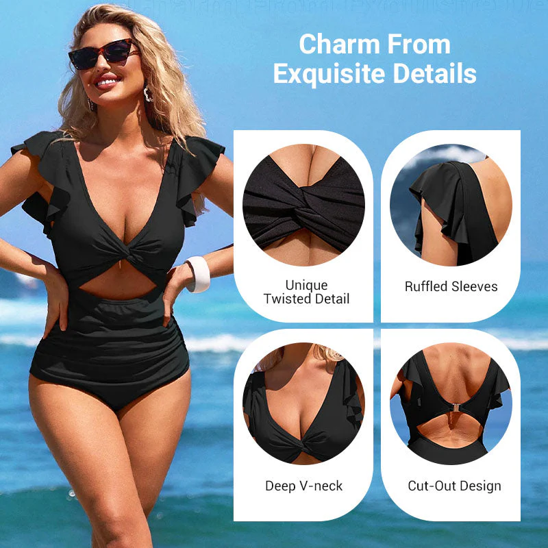🎁LIMITED TIME PROMOTION - 67% OFF👗Sexy ruffled one-piece swimsuit - Image 8