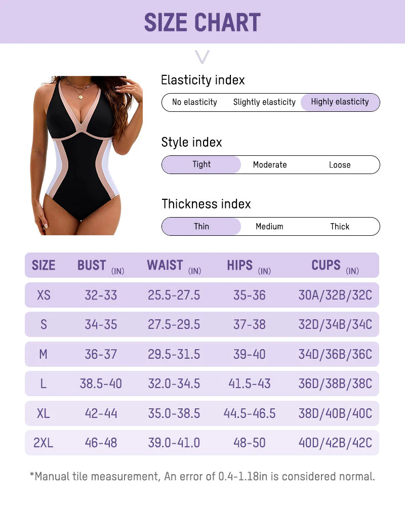 👙2026 NEW TYPE 50% OFF✨Women's Color Block Shapewear One Piece Swimsuit - Image 14