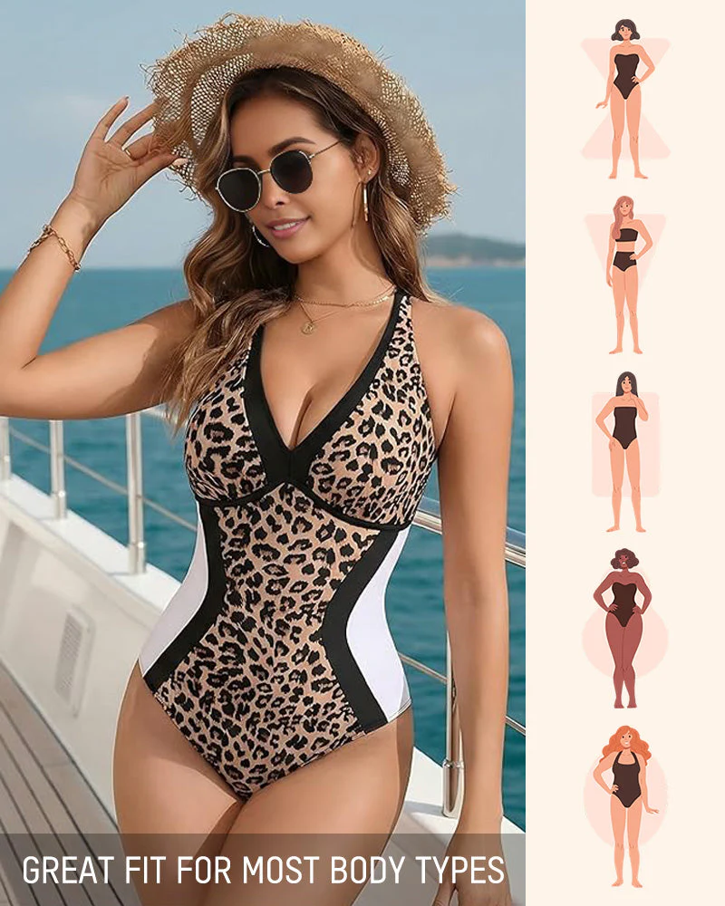 👙2026 NEW TYPE 50% OFF✨Women's Color Block Shapewear One Piece Swimsuit - Image 3