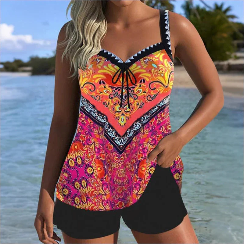 ⏳Time-limited Special Sale 50% Off⏰Printed Swimsuit Top & Shorts Set🩱 - Image 11