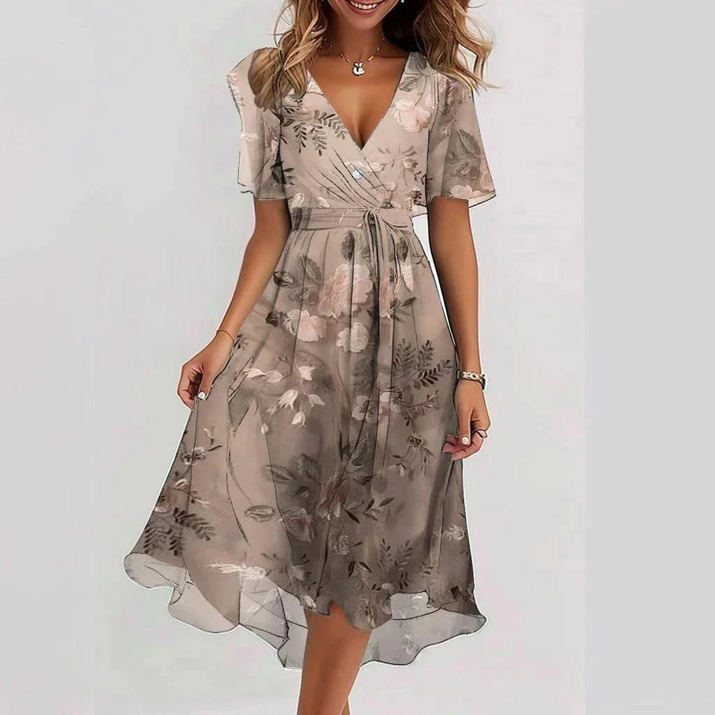🔥50% OFF Sale✨Special Blue Short Sleeve Midi Dress - Image 4