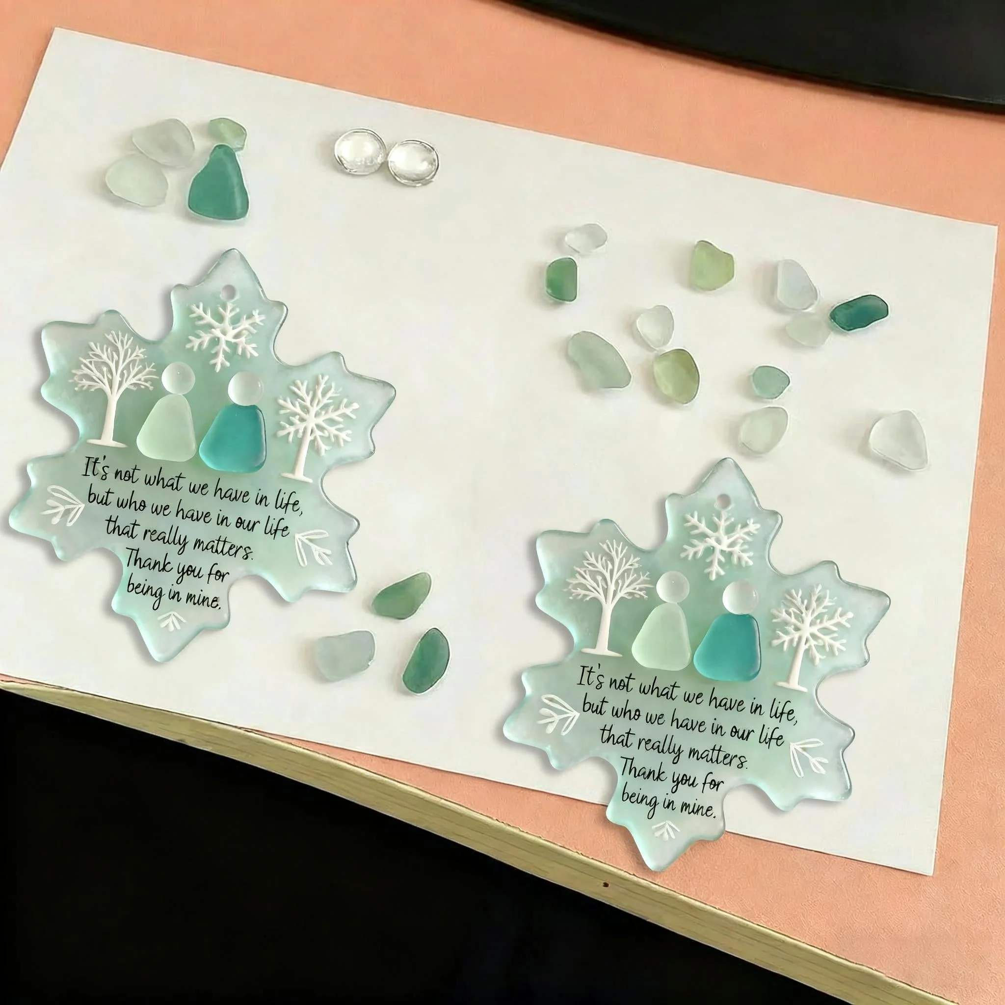 🌊Snowflake-Shaped Sea Glass Friendship Decor❄✨Shaped by Nature & Crafted by Hand! - Image 6