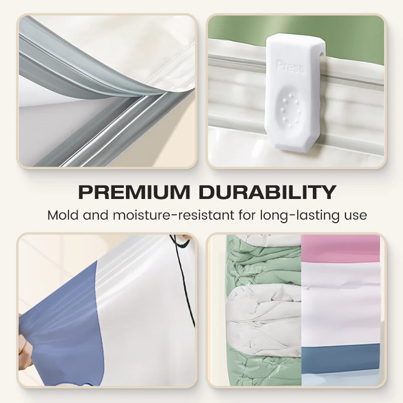 🥳LAST DAY BUY 2 GET 1 FREE!!💞50K+ SOLD!🧳💨 No‑Pump Vacuum Storage Bags – Press & seal, no pump needed. Saves 80% space, keeps clothes dry & dust‑free. Perfect for bulky bedding & off‑season gear. 🛏️🗄️ - Image 4
