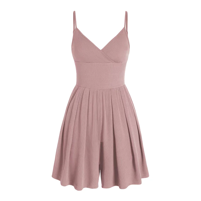 🥳Last Day Special Price £13.99!!🌿 50% OFF! Women‘s Ribbed Knit Romper – Breathable & skin-friendly, keeps shape. Flared skirt with hidden shorts, no riding up. 6 colors. Effortless everyday elegance. 👙✅ - Image 14