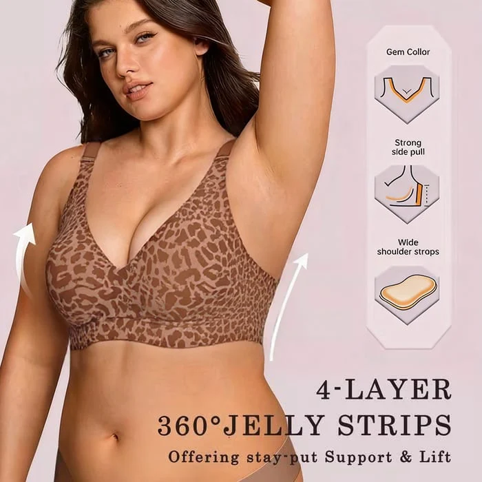 🏆LAST DAY SALE 49% OFF 🔥Super Firming Leopard Print Jelly Bra | Women Wirefree Bras 👍No More Sagging Breasts - Image 8