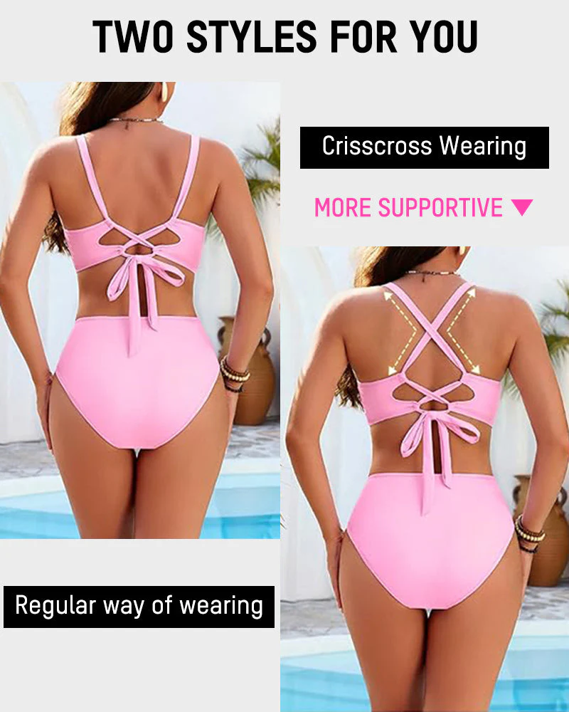 🎁Limited time 60% OFF⏳👙3-Piece Floral Modest High-Waist Swim Skirt Set - Image 15