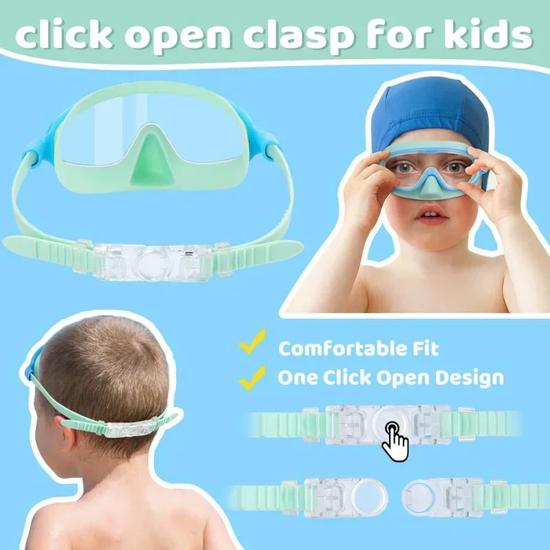 🔥SUMMER GIFT – ONLY £9.99!!🏆#1 Bestselling🏊♀️HD children's large frame waterproof and anti-fog swimming goggles - Image 29