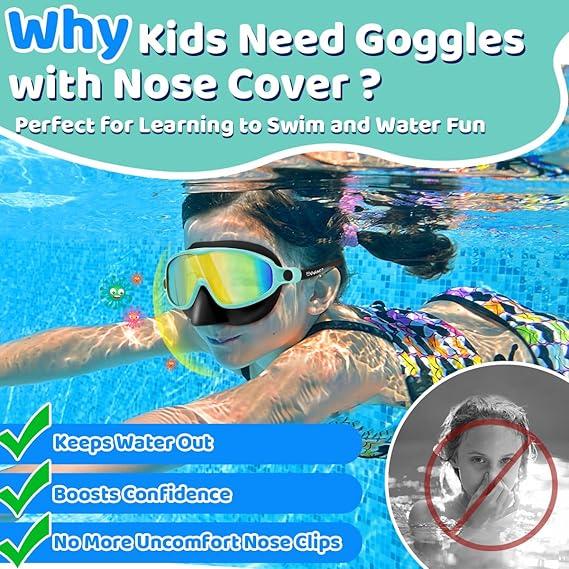🔥SUMMER GIFT – ONLY £9.99!!🏆#1 Bestselling🏊♀️HD children's large frame waterproof and anti-fog swimming goggles - Image 3