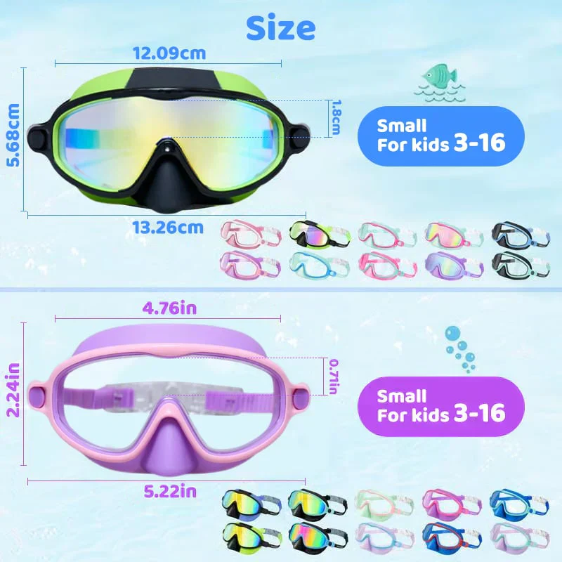 🔥SUMMER GIFT – ONLY £9.99!!🏆#1 Bestselling🏊♀️HD children's large frame waterproof and anti-fog swimming goggles - Image 40