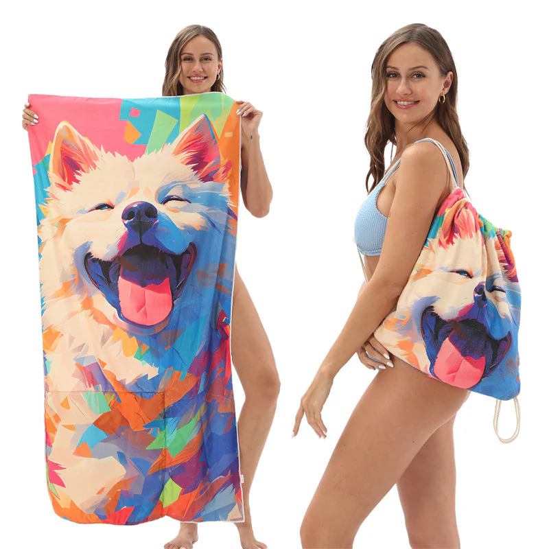 🥳LIMITED TIME 50% OFF!🏖️2-in-1 Convertible Beach Towel & Drawstring Backpack - Image 12