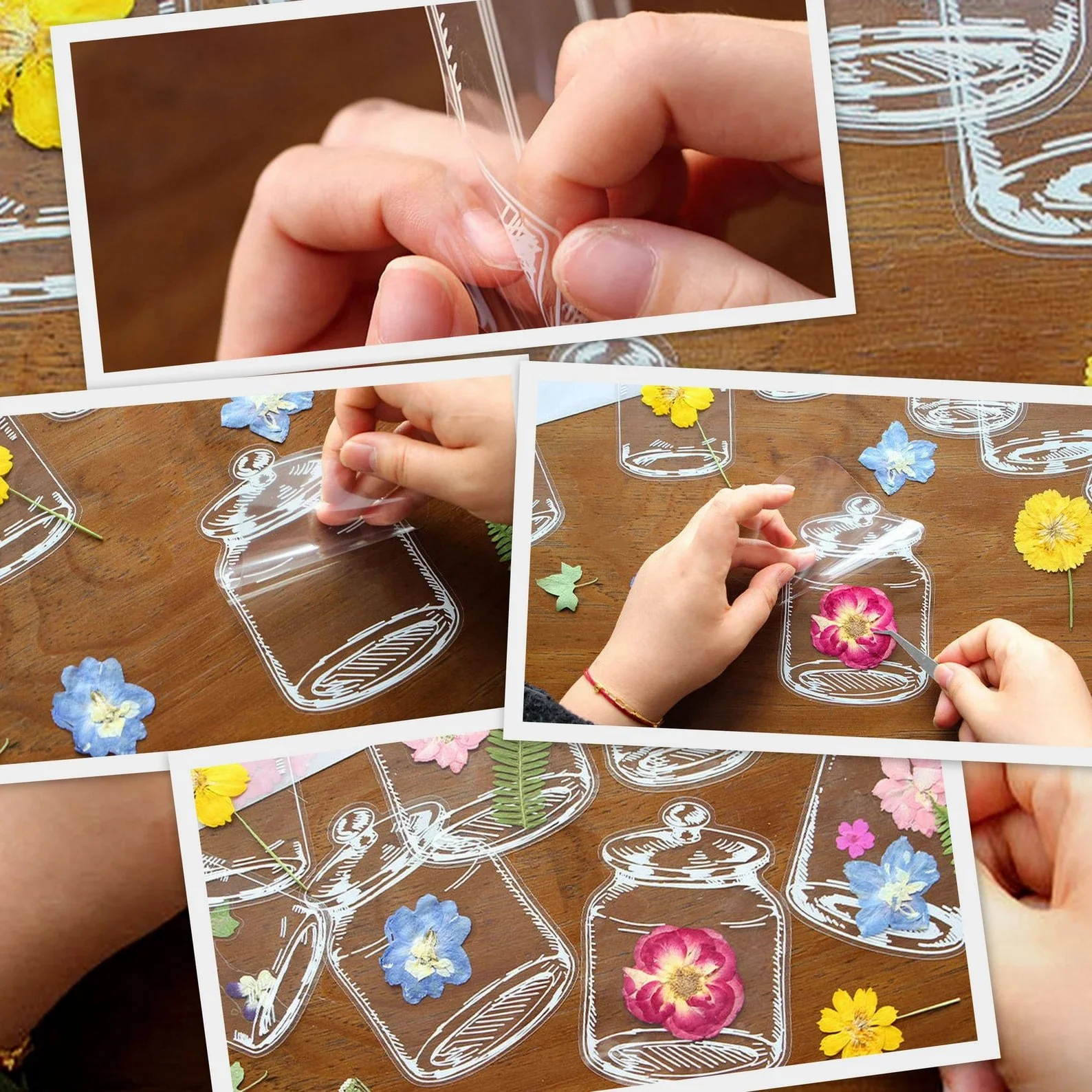 40pcs Transparent Dried Flower Bookmarks-DIY Gifts Bookmarks - Image 3