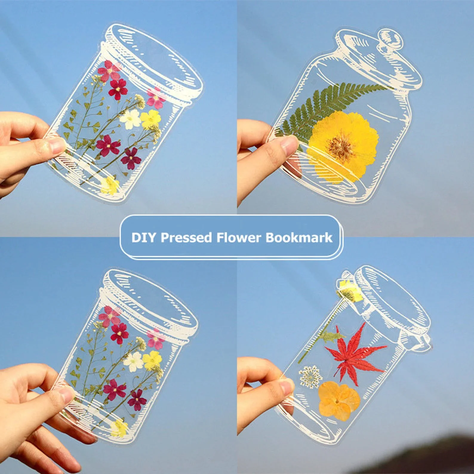 40pcs Transparent Dried Flower Bookmarks-DIY Gifts Bookmarks - Image 4