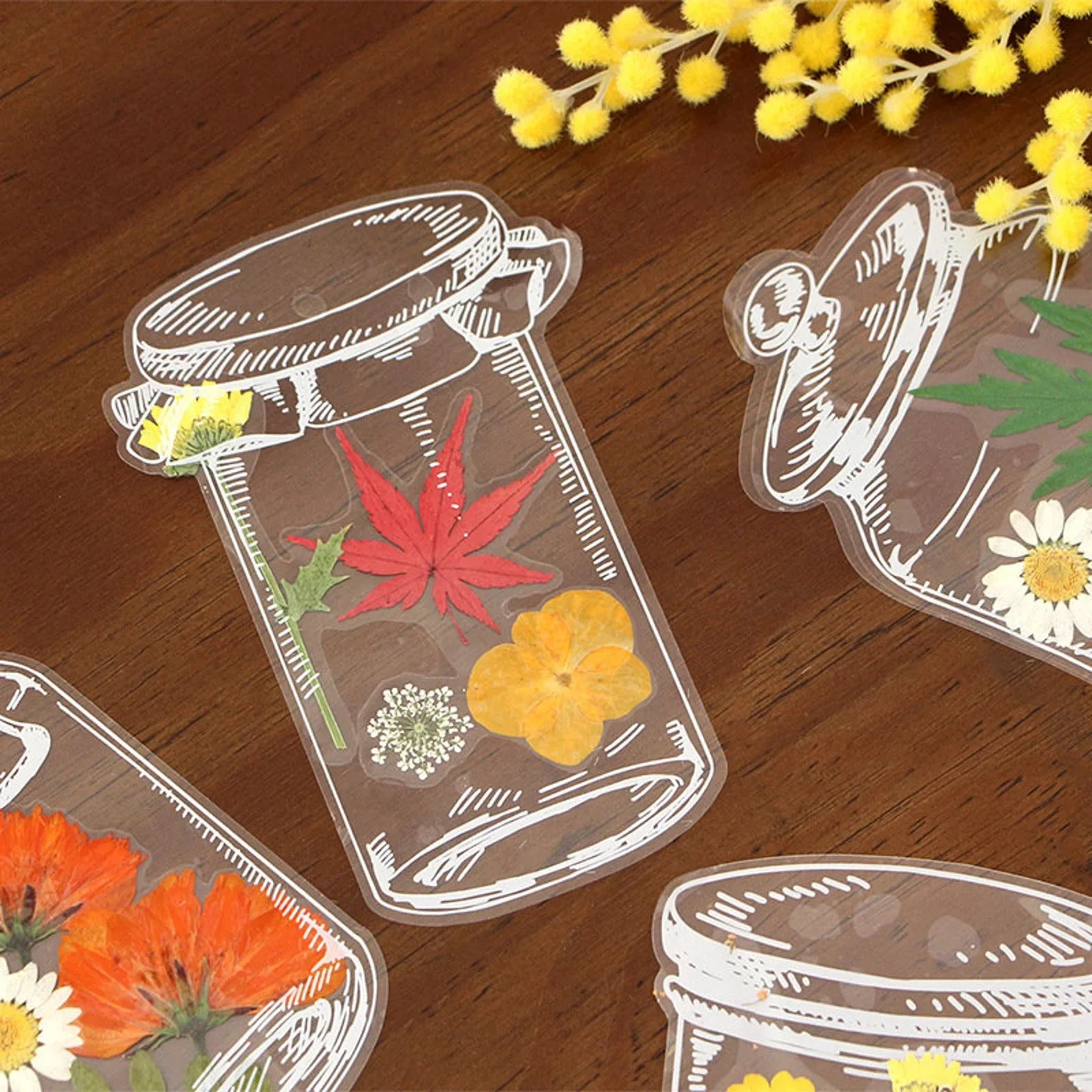 40pcs Transparent Dried Flower Bookmarks-DIY Gifts Bookmarks - Image 5