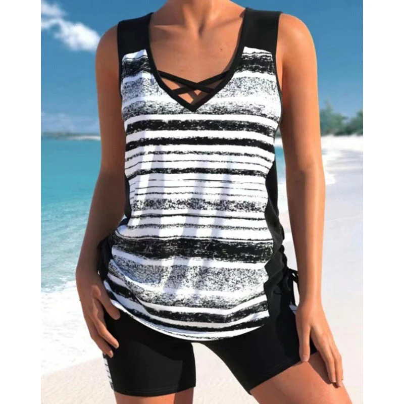 ⏰LAST DAY 60% OFF - Miraclesuit Women's Tummy Control Tankini Set with Built-In Bra – Flattering Boho Swimwear with Shorts🔥 - Image 8