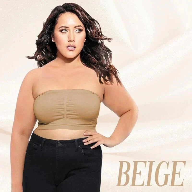 🏆 Last Day Special Price £9.99 ! 💐Supportive Bandeau Bra – Wire-free solid support, seamless strapless design, soft stretch fabric, anti-slip silicone band, comfy for daily wear & summer outfits✨ - Image 11