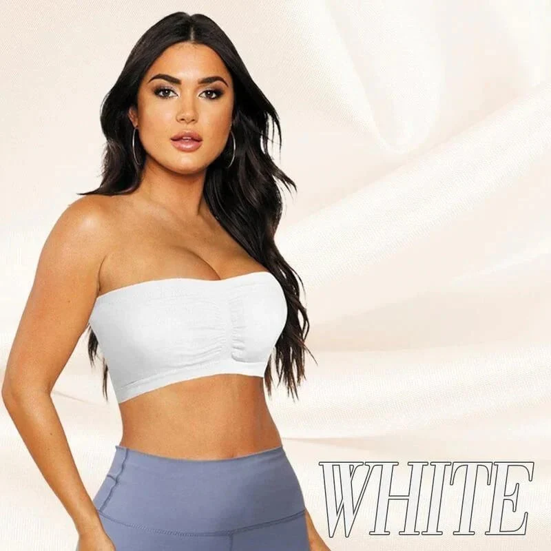 🏆 Last Day Special Price £9.99 ! 💐Supportive Bandeau Bra – Wire-free solid support, seamless strapless design, soft stretch fabric, anti-slip silicone band, comfy for daily wear & summer outfits✨ - Image 12