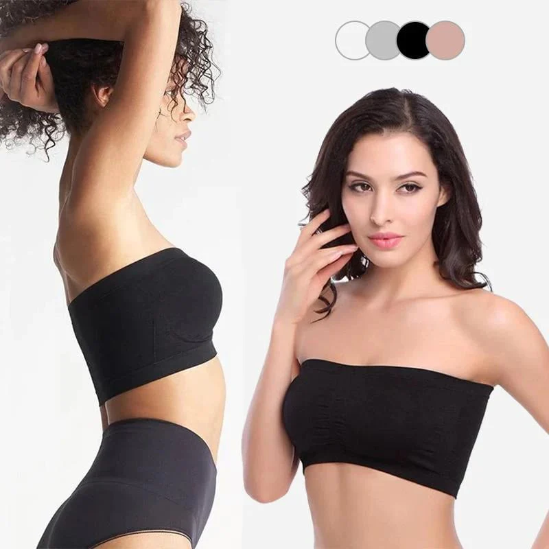 🏆 Last Day Special Price £9.99 ! 💐Supportive Bandeau Bra – Wire-free solid support, seamless strapless design, soft stretch fabric, anti-slip silicone band, comfy for daily wear & summer outfits✨ - Image 16