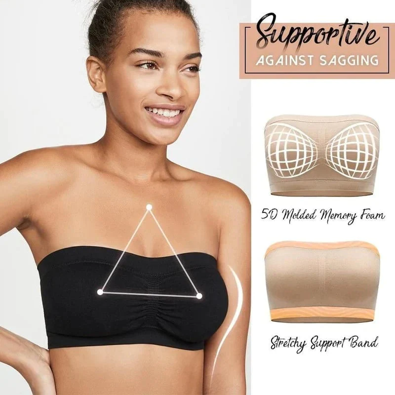 🏆 Last Day Special Price £9.99 ! 💐Supportive Bandeau Bra – Wire-free solid support, seamless strapless design, soft stretch fabric, anti-slip silicone band, comfy for daily wear & summer outfits✨ - Image 6
