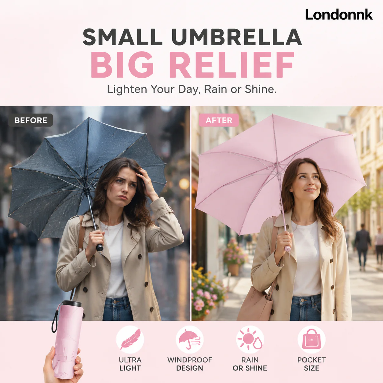 🏆 Last Day Special Price £9.99 ! 🔥Buy more Save more🎁Ultra-Lightweight Compact All-Weather Umbrella - Image 8